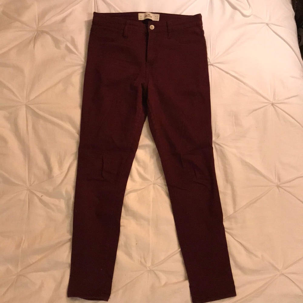 Maroon High-waisted Jeggings